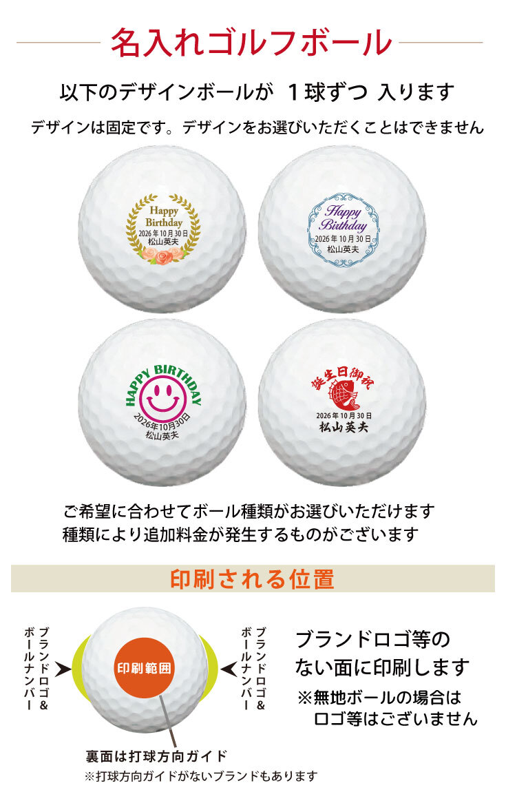 最短即日出荷！誕生日お祝いデザイン 名入れギフトセット(名入れタンブラー・ブランドが選べる名入れゴルフボール・ティー) ボール種類/タイトリスト(ProV1),ブリヂストン(JGR),ダンロップ(スリクソン/ゼクシオ)など バースデープレゼント ギフトラッピング無料 のし付き 定型文メッセージカード付き
