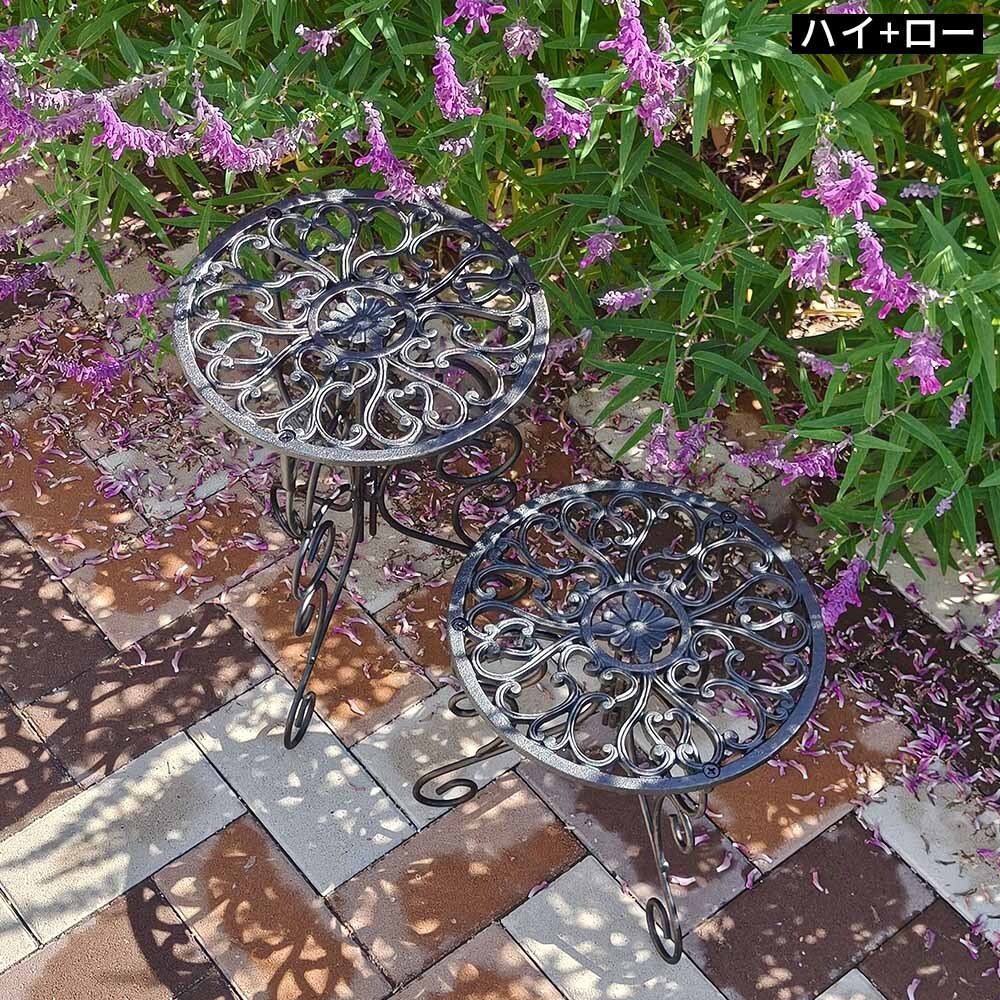 ガーデン エクステリア アイアン製プランタースタンド 脚付き ロータイプ「DECOR」(デコール) IF-N0038 高さ27cm 花台 鉢置き 鉢 プランター フラワースタンド スタンド ボード 鉄製 スチール おしゃれ 室内 インテリア