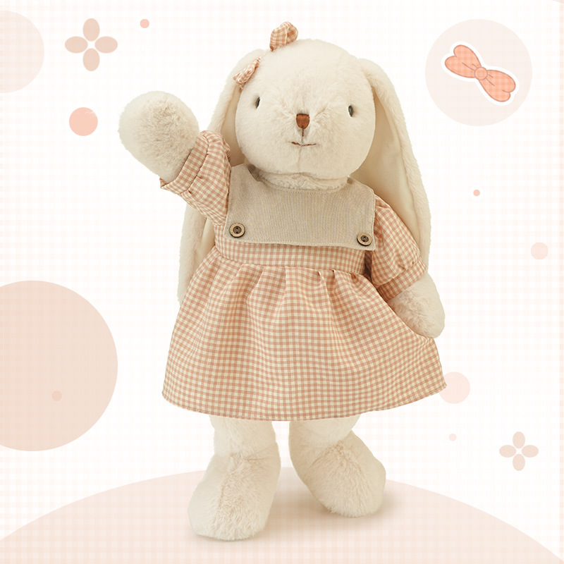 40cm うさぎ ぬいぐるみ ロングイヤー 着せ替え風 ワンピース ふわふわ アニマル 人形 かわいい インテリア おもちゃ 子供 女の子 誕生日 プレゼント ギフト