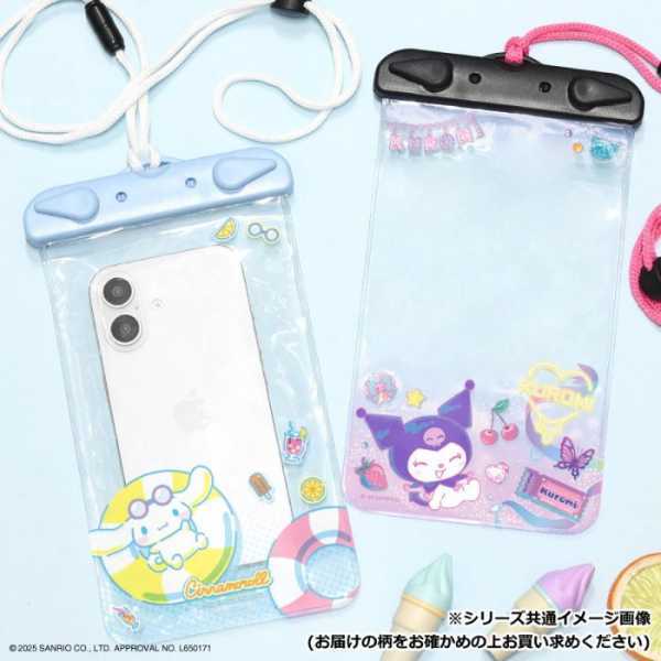サンリオ 防水ポーチ シナモロール スマホケース 防水ケース ネックストラップ付き IPX6 キャラクター グッズ 雑貨 iPhone Android 対応 海 プール レジャー アウトドア フェス サンリオ正規ライセンス品