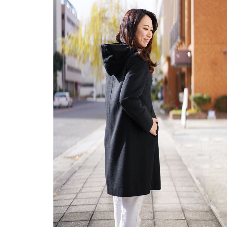 ウール コート レディース フード付き ダブル フーディー 秋 冬 アウター ライトグレー サイズ S/M/L/LL/3L 通勤 ウールコート ビジネス ロングコート フーデッドコート ギフト プレゼント 5F (08000208r)