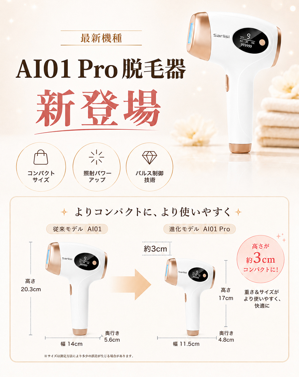 【無料ラッピング＆送料無料】脱毛器 光美容器 新型ムダ毛処理 サーリシ VIO対応 フラッシュ 脱毛 美顔器 メンズ 家庭用 顔 足 女性 手 全身用 SAJM30WHW