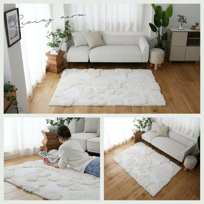 ラグ カーペット マット ー もこもこ ふわふわ ファー 北欧 オシャレ かわいい 冬 あったか シャギー 丸い 丸形 厚手 新生活