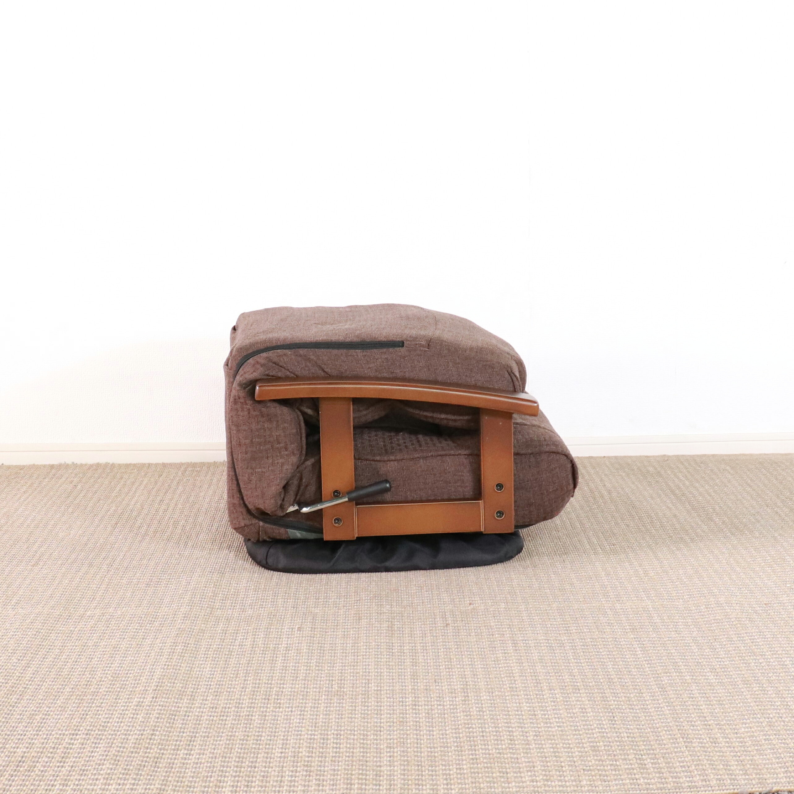 高座椅子 アクシス 回転式 リクライニング 完成品 ポケットコイル グレー・ダークブラウン W58xD67-122xH75cm座面高23cm 座椅子 リクライニングチェア パーソナルチェア 肘付き グレイ ダークブラウン おしゃれ