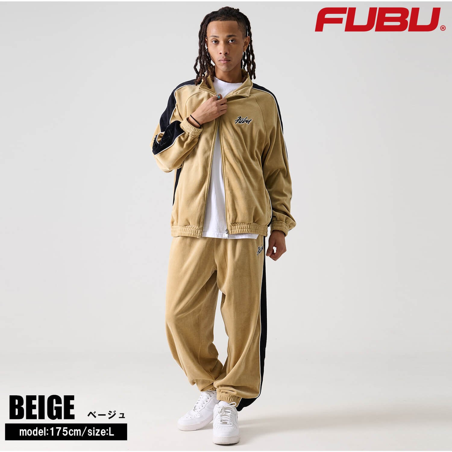 FUBU フブ ジャケット メンズ ベロア 長袖 ライトアウター トラック