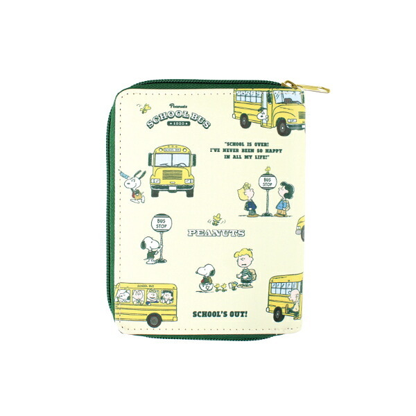 スヌーピー コンパクトマルチポーチ(Schoolfriend) Preppystyle schoolbus SNOOPY