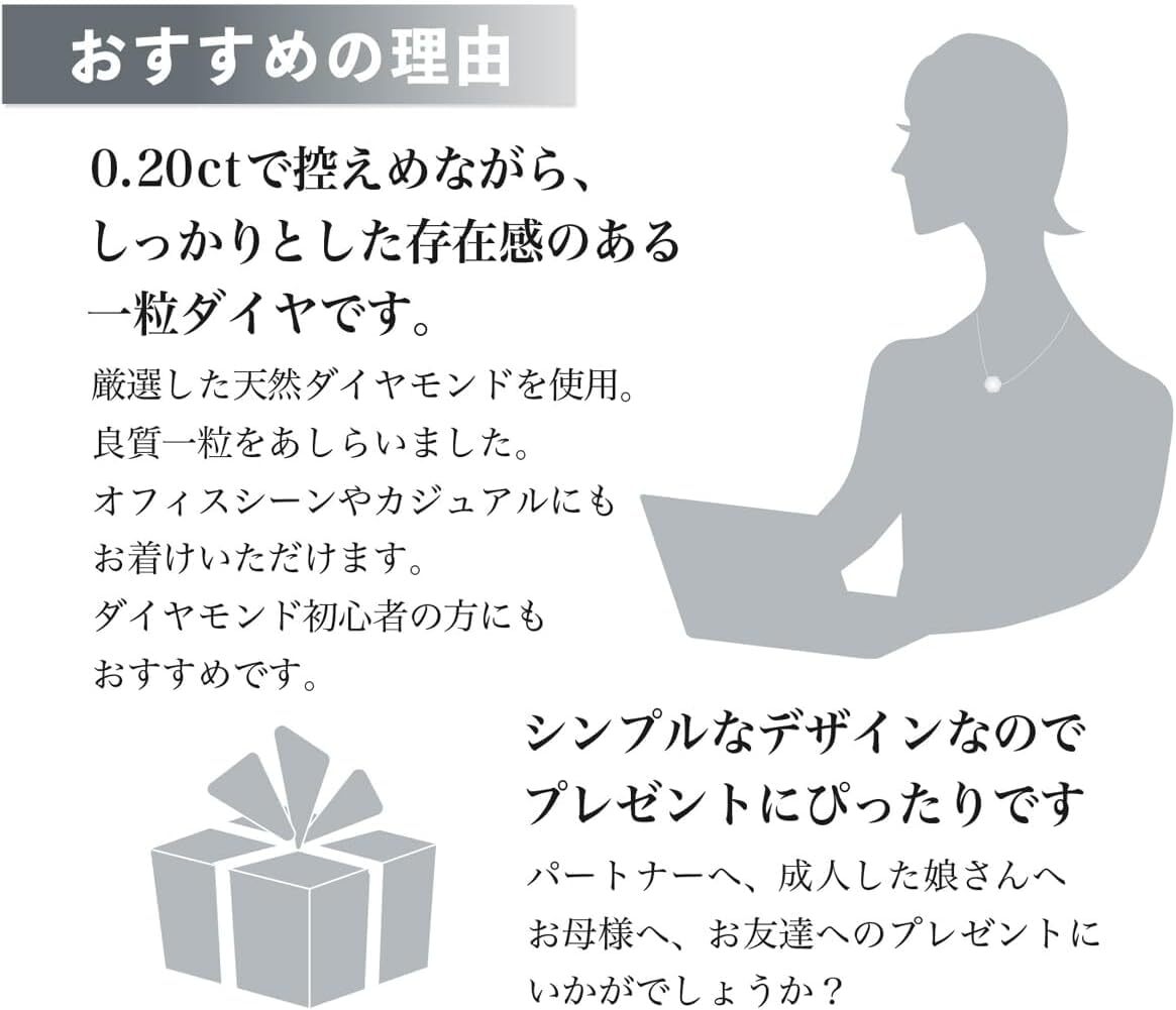 プラチナダイヤ ペンダントネックレス 0.20カラットSI級良質ダイヤプチ 【送料無料】 【4月誕生石ダイヤ】 【レディース,激安,特価,通販】