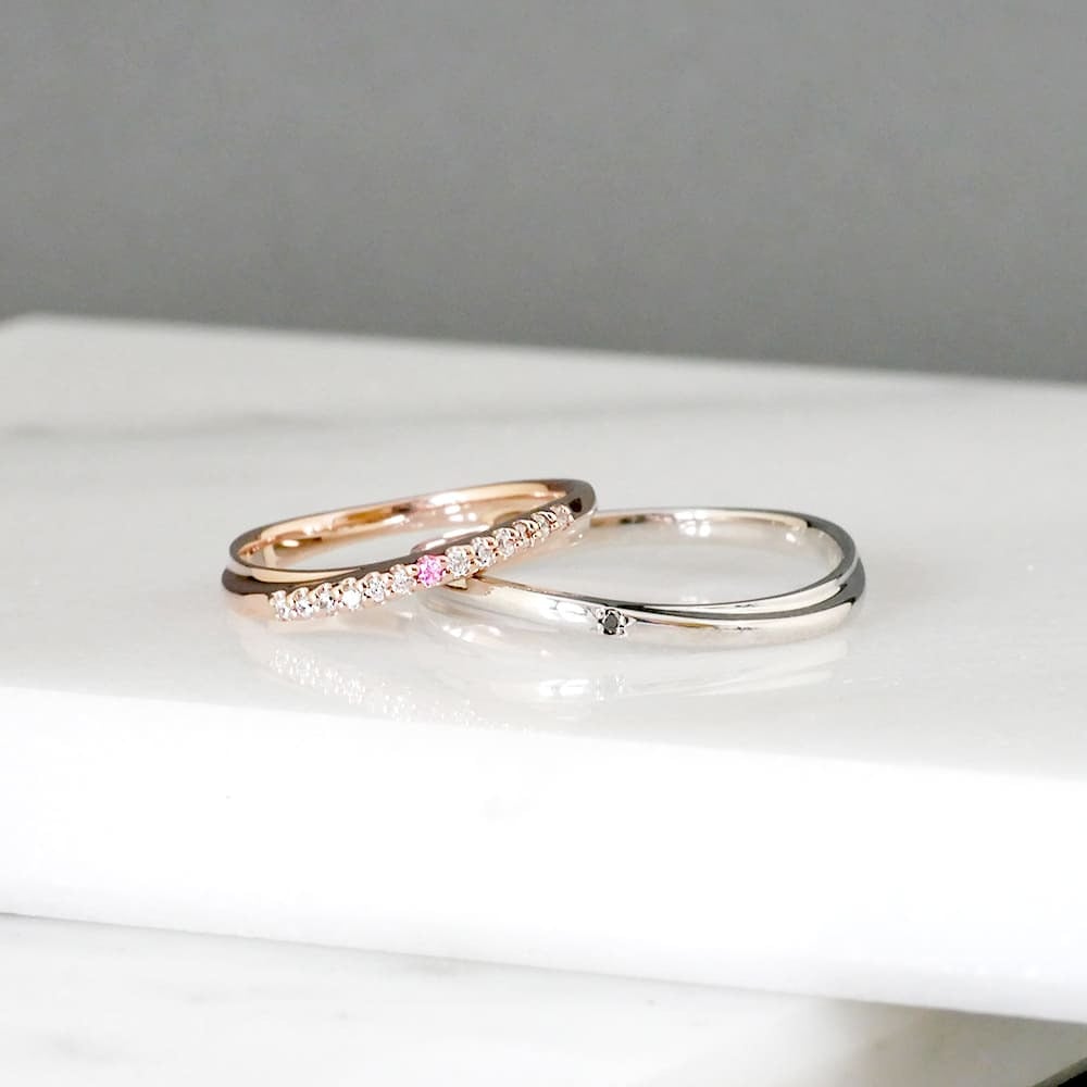セミオーダー Lovers&Ring ペアリング 刻印対応 10金 18金  プラチナ K10 K18 指輪 ペア リング お揃い レディース メンズ LSR0660CZPSPK-BKDWG ギフト 誕生日 カップル 2個セット 彼女 女性 彼氏 男性 妻 夫 プレゼント 指輪 誕生日プレゼント 記念日  結婚指輪 マリッジリング 人気 秋アクセ 秋ジュエリー ご褒美ジュエリー 彼女 バースデー