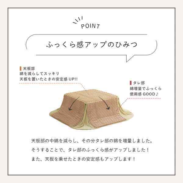 省スペース こたつ布団 正方形 無地調 約160×160cm
