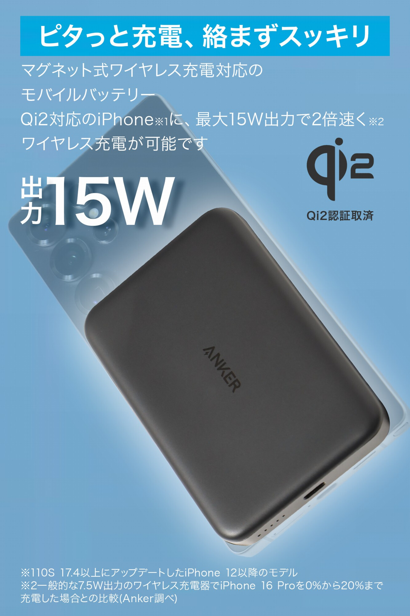 【ラッピング無料】Anker MagGo Power Bank 10000mAh Slim Qi2対応 モバイルバッテリー 最大15Wワイヤレス 最大30W USB-C 薄型 ブラック ホワイト ピンク ミントブルー ギフト