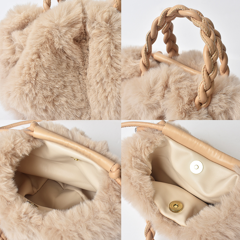 ファーバッグ レディース ショルダーバッグ ハンドバッグ 2wayバッグ 軽量 丸型 エコファー フェイクファー 鞄 秋 冬 ふわふわ 丸い ホワイト ベージュ ブラック プレセント ギフト 送料無料