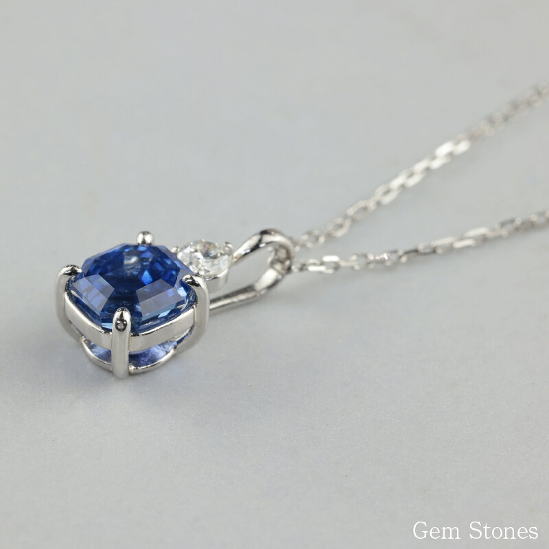  ブルーサファイア 　０．８８ct 　ダイヤモンド　ネックレス 　ペンダント プラチナネックレス Pt900　ネックレス レディース 一粒ネックレス  誕生石 シンプル Drops