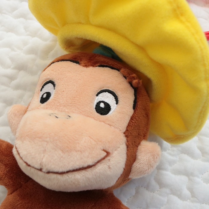 おさるのジョージ ブルブルトイ | ラトル ガラガラ がらがら 音 布製 おもちゃ 玩具 トイ ファーストトイ おでかけ お出かけ ベビーカー 取付け 0歳 6ヵ月