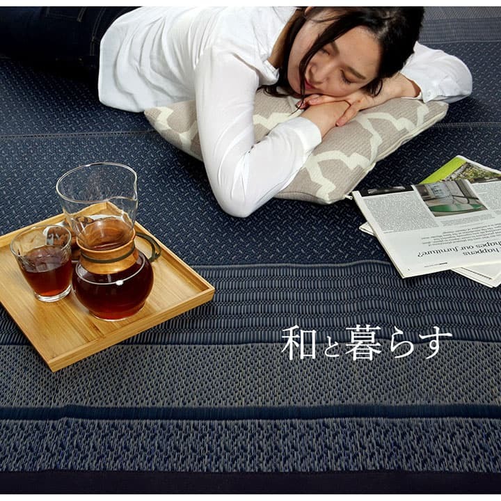 夏ラグ 夏用カーペット ラグ 国産 純国産 日本製 い草 モダン 抗菌防臭 自然素材 約191×250cm