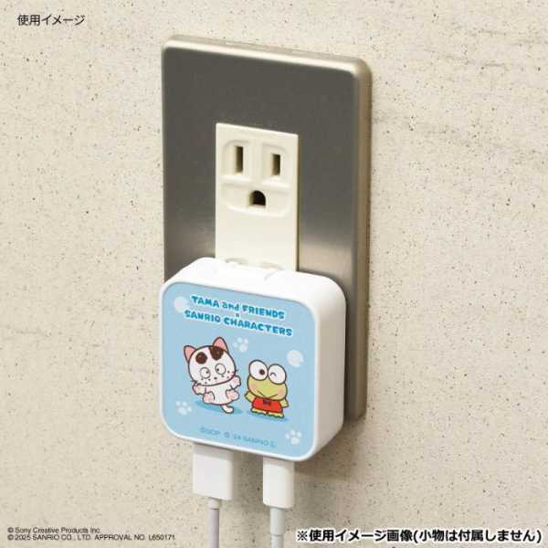 ACアダプタ けろけろけろっぴ タマ＆フレンズ サンリオ USB Type-C 急速充電器 2ポート 同時充電 コンセント スマホ 充電器 キャラクター グッズ サンリオ正規ライセンス品