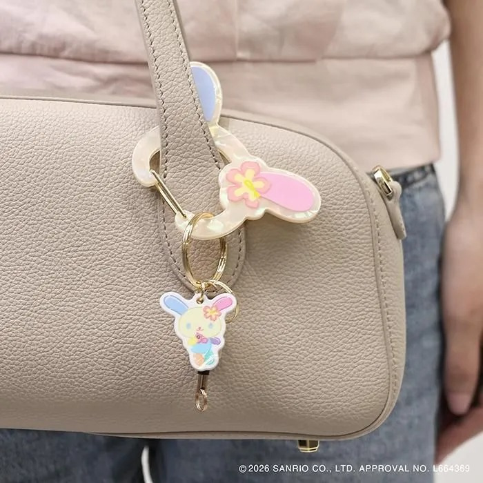 サンリオ カラビナ リール付き シナモロール クロミ ウサハナ ポチャッコ ポムポムプリン ハローキティ Sanrio キーホルダー かわいい キーチェーン おしゃれ 盗難防止 紛失防止 バッグチャーム 着脱 落下防止 キーリール 金具 ギフト フラワーリング