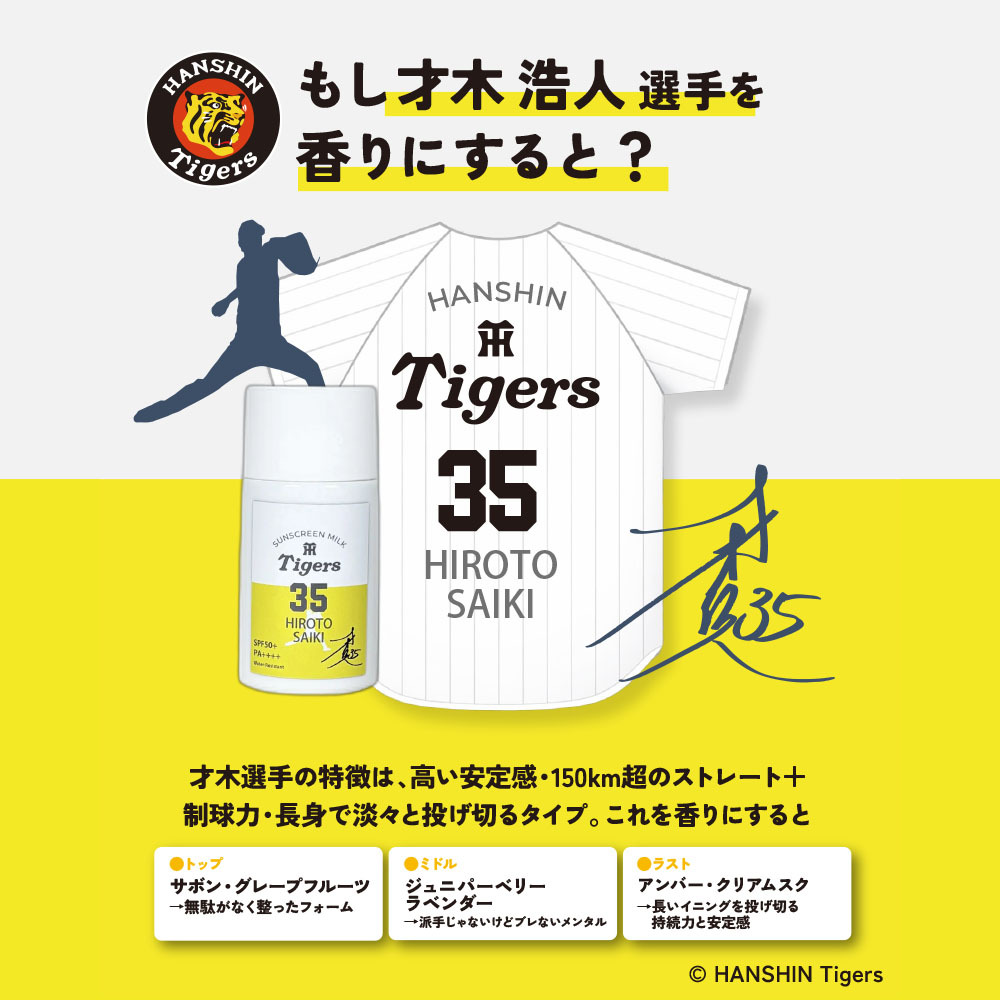 阪神タイガース サンスクリーンミルク ＃35 才木浩人 選手