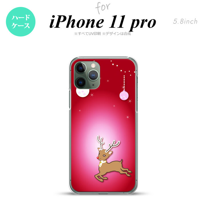 iPhone11Pro iPhone11 Pro スマホケース ハードケース トナカイ 赤 メンズ レディース nk-i11p-645