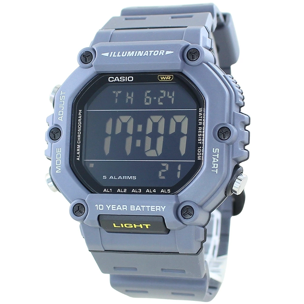 箱なし カシオ 腕時計 メンズ CASIO デジタル グレー ブラック 10年電池 100m防水 大きめ スポーツ アウトドア 海外モデル 逆輸入 ストップウォッチ タイマー アラーム LEDライト 誕生日 プレゼント ギフト 成人 卒業 入学