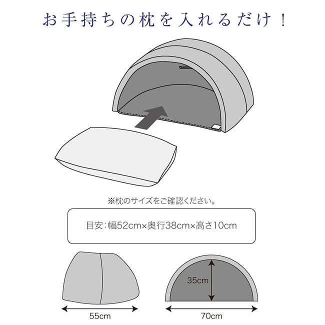 かぶって寝るまくら IGLOO 2.0[睡眠 ドーム 寝る時 カーテン ドーム枕 光 遮断 遮光 吸音 閉塞 夜勤 安眠グッズ 快眠グッズ 睡眠グッズ 人気 おすすめ 快眠 安眠 グッズ 昼寝 枕 デスク うつぶせ 落ち着く 安心感 枕元]