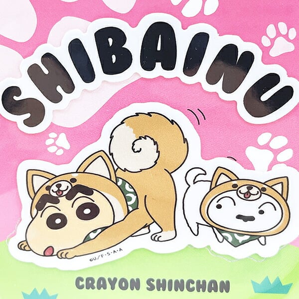クレヨンしんちゃん 柴犬 ステッカー シール 文具 日本製