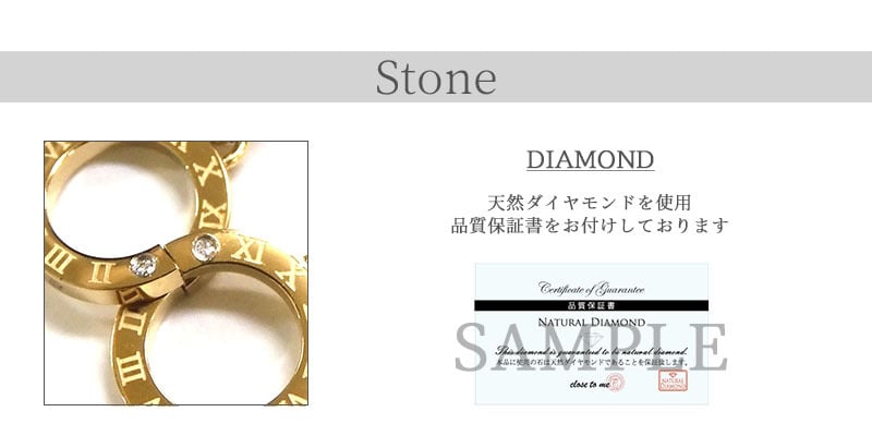 ペアネックレス サージカルステンレス ダイヤモンド ゴールド テディベア付き 送料・名入れ・無料 即日発送 メンズ・レディース セット close to me St ペアアクセサリー