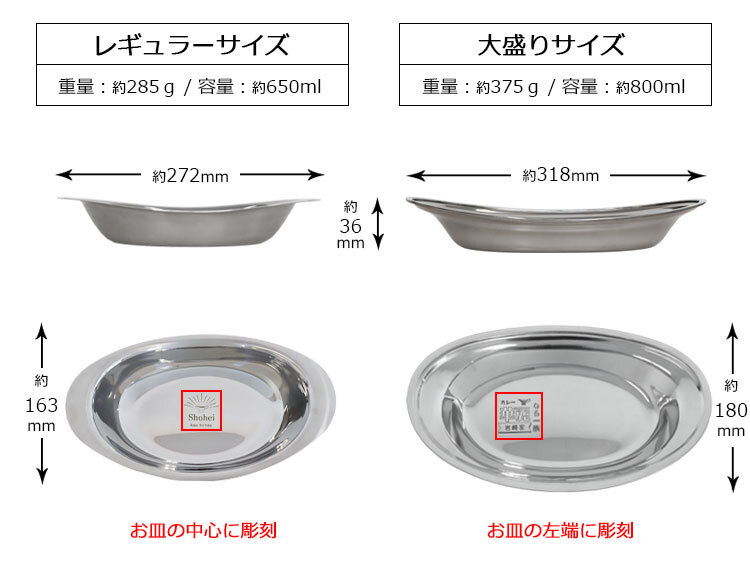 【名入れ×選べるデザイン20種】 カレー皿 名前入り ステンレスカレー皿 レギュラーサイズ または 大盛りサイズ から選択可/ 燕三条 日本製 楕円 オーバル 舟形 ステンレス 皿 割れない 軽い 昭和 レトロ 懐かしい 洋食 カレー屋 誕生日 還暦 退職 栄転 結婚祝 名入れギフト おしゃれ おもしろ プレゼント NEW26 lk