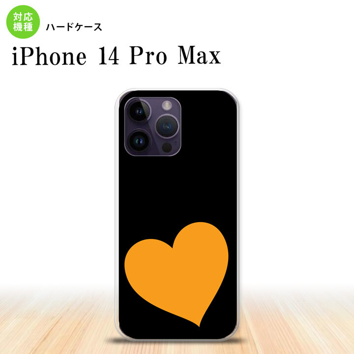 iPhone14 ProMax iPhone14 Pro Max スマホケース 背面ケース ハードケース トランプ ハート 黒 オレンジ 2022年 9月発売 nk-i14pm-546