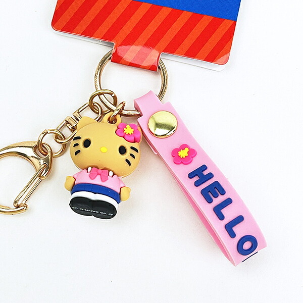 サンリオ 日焼けキティ マスコット付きキーホルダー ギャル ピンク Sanrio
