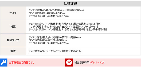 ダイニング家具 ダイニング ダイニングセット カントリーダイニング 4点セット ベンチ テーブル チェア 天然木 食卓 カントリー調 北欧風 ナチュラル パイン材 カフェ風