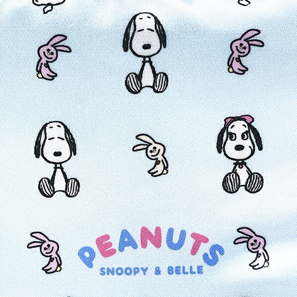 スヌーピー ＆ベル サテンミニポーチ ライトブルー SNOOPY