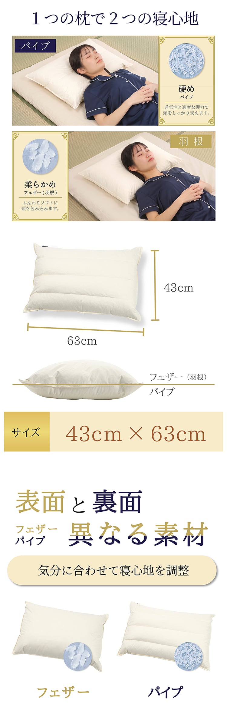 丸八 マルハチ 丸八真綿 ホテル枕 パイプ羽根枕 約43×63cm 至福の眠り 高め フェザーパイマー枕 フェザーパイプ枕 旅館 有名ホテル チェーンホテル 送料無料 業務用 プロ用寝具 ホテル仕様 新生活 ギフト プレゼント おしゃれ かわいい