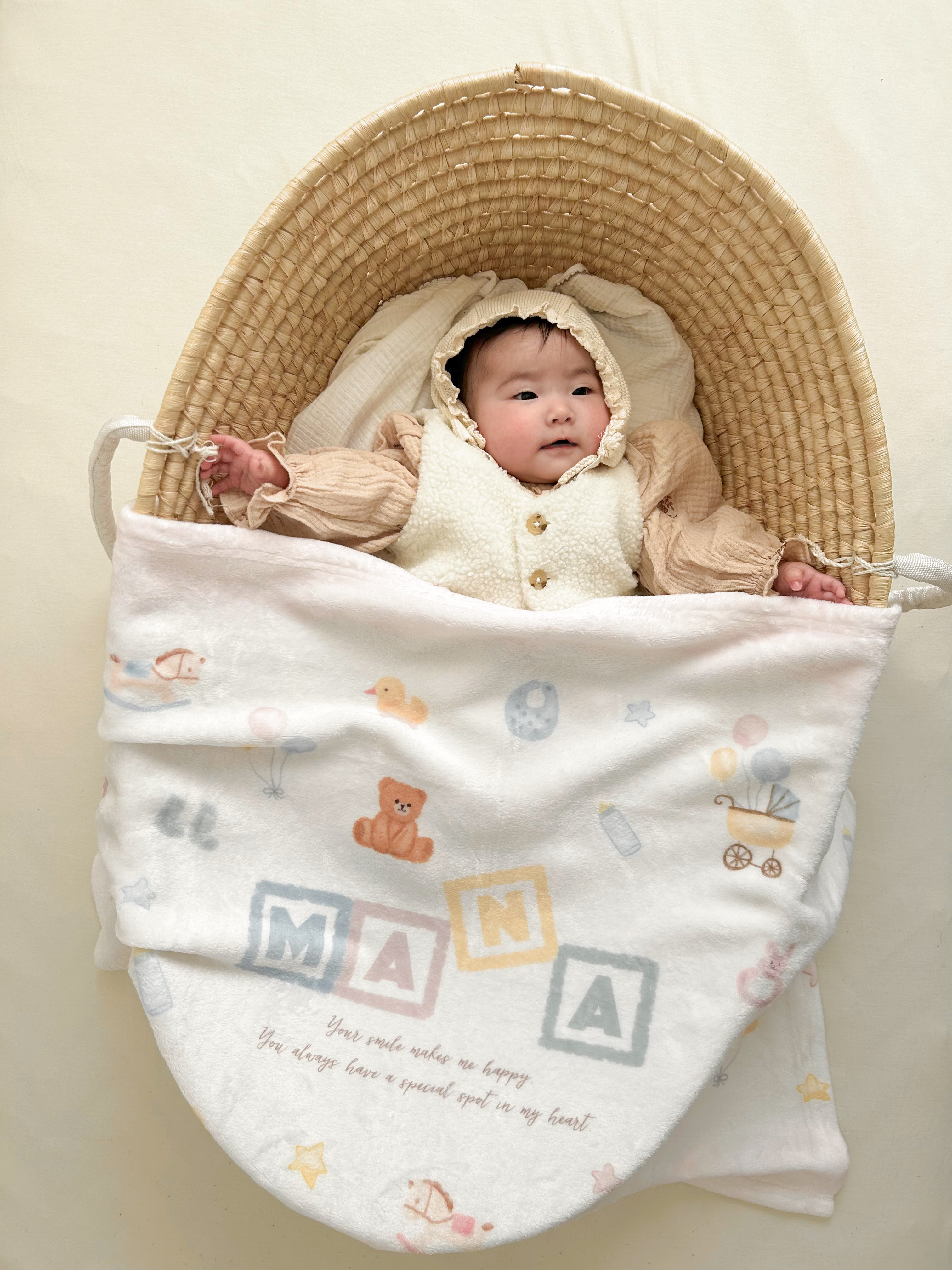 【お名前入りブランケット】Hello Baby ハローベビー 赤ちゃん 新生児 名入れ ギフト 出産祝い ニューボーン 誕生日 出産準備 撮影アイテム ベビーブランケット