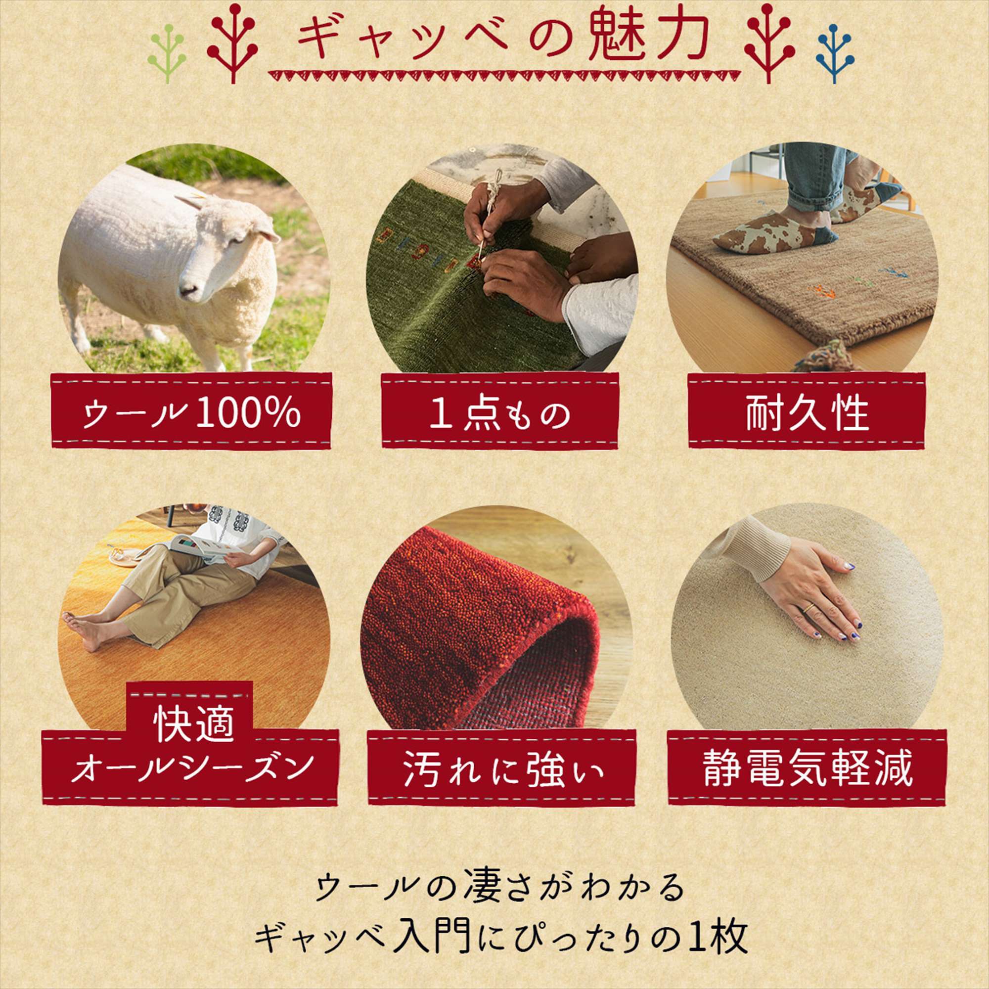 チェアパッド ギャッベ ギャベ 座布団 マット 防炎 厚手 おしゃれ ウール 羊毛 ホワイト 白 レッド 赤 グリーン 緑 グレー 青 ベージュ 手織り 段通 通年 プレゼント ギフト 新生活 ギャッペ チェアパット