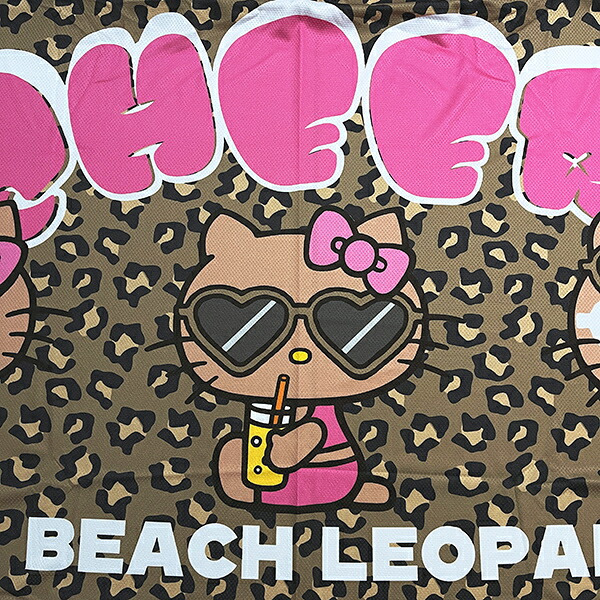 サンリオ 日焼けキティ 冷感タオルポンチョ ブラウン/レオパード プール用品 Sanrio