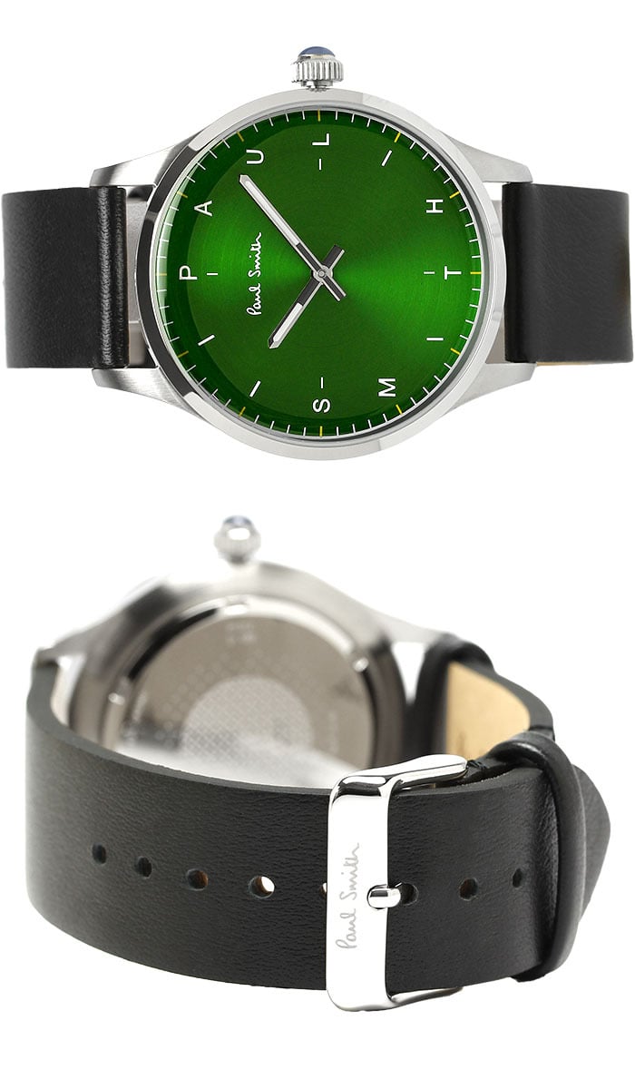 ポールスミス Paul Smith 腕時計 メンズ 革ベルト 41mm レザー クラシック ブランド 人気 ウォッチ ギフト プレゼント テンポ TEMPO グリーン グレー シルバー ブラック