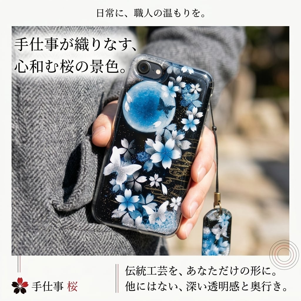【全機種対応】スマホケース『伊』名入れ 送料無料 和柄 和風 桜 職人 伝統工芸 ハンドメイド ハードケース 手帳型 iPhone 17 Xperia AQUOS Android 各機種対応