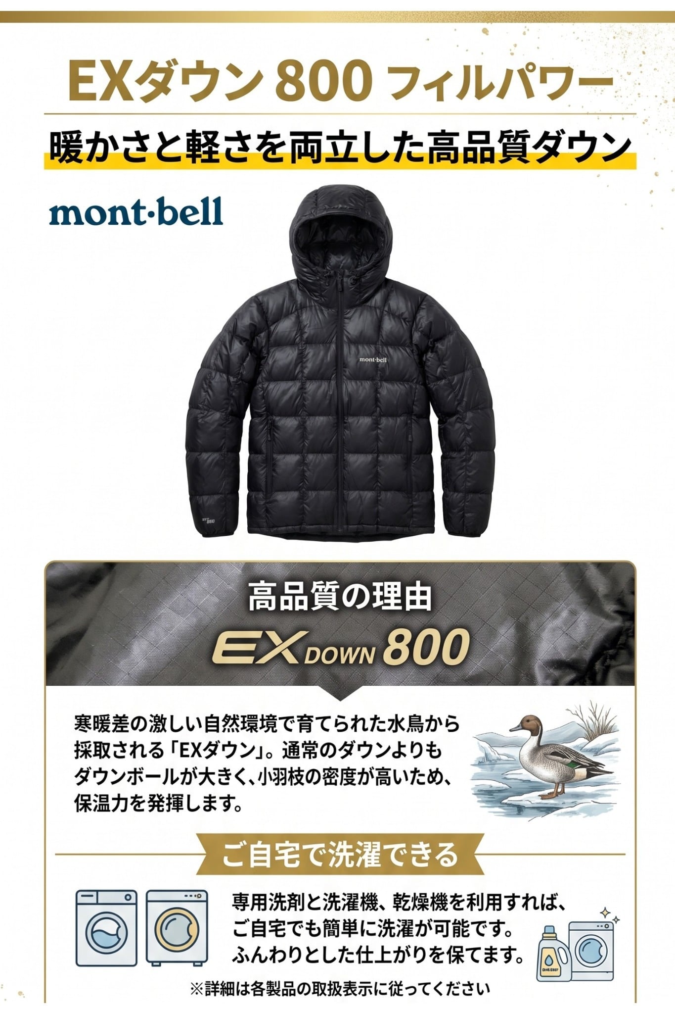 【2色×4サイズ】モンベル スペリオダウン パーカ Men's #1101659 ダウンジャケット メンズ 800FP EXダウン 軽量 239g フード付き インナーダウン ミドルレイヤー 防寒 保温 コンパクト 収納 登山 トレッキング キャンプ 旅行 ブラック グレー S M L XL 秋冬用