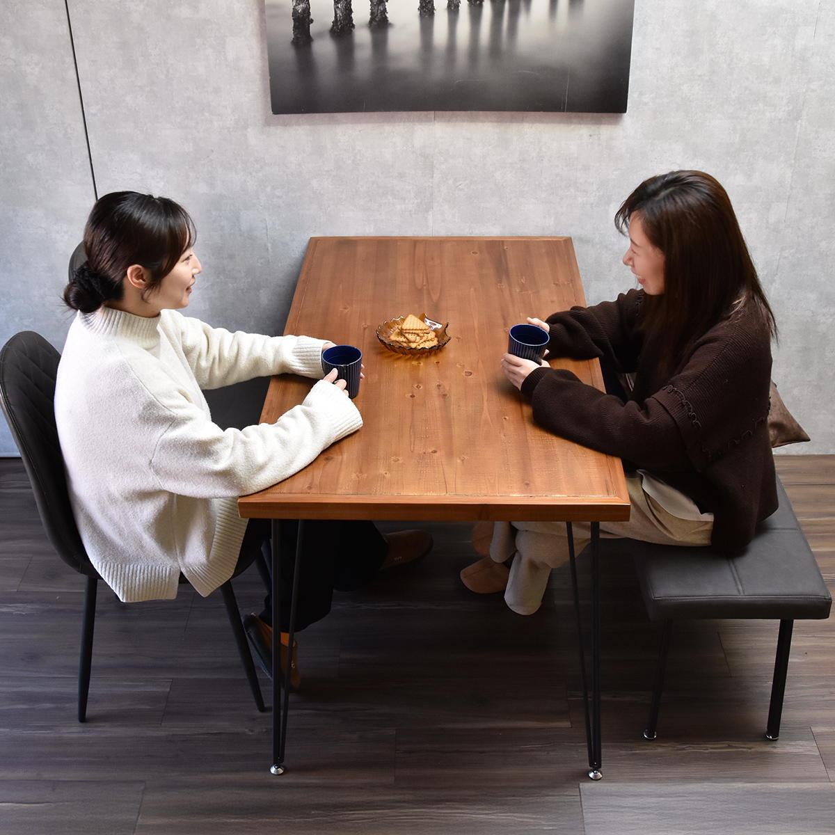 infinite ダイニングテーブル W120 IFDT0405 食卓 幅120cm 奥行70cm 高さ72cm ヴィンテージ おしゃれ 幅120 pcデスク 奥行70 デスク 天然木 無垢 新生活