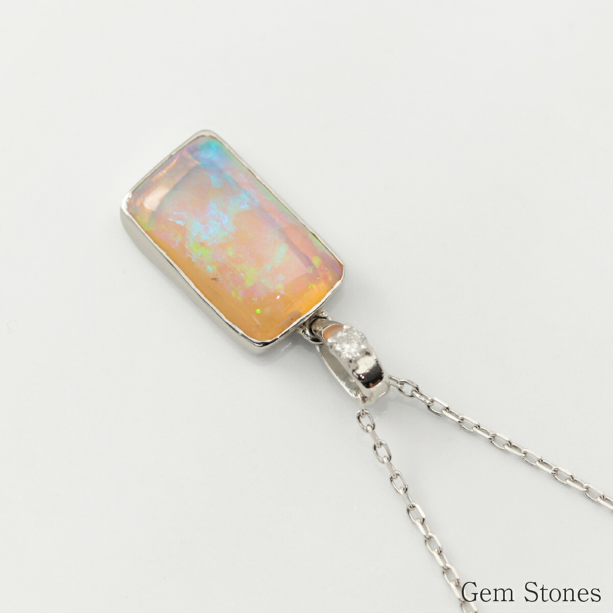 オパール ネックレス 1.376ct ダイヤモンド プラチナ Pt900 ペンダント シンプル エレガント 上品 レディース 宝石 ダイヤ 一粒 一石 ジュエリー 10月 誕生石 プレゼント