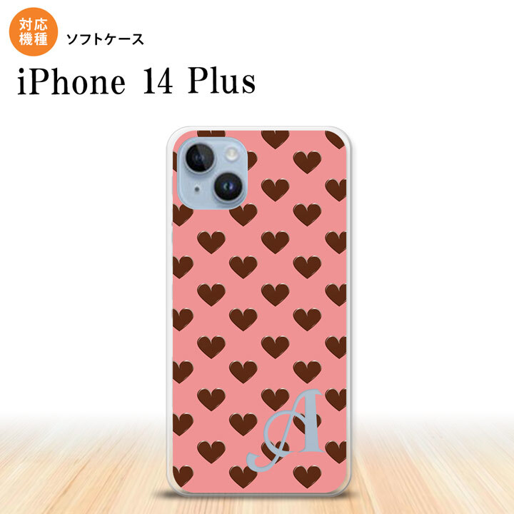 iPhone14 plsu iPhone14 plsu スマホケース 背面ケースソフトケース ハート B ピンク +アルファベット 2022年 10月発売 nk-i14pl-tp173i
