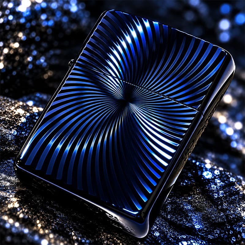 ZIPPO アーマー ブルーチタンウェーブ ジッポ ライター チタン加工