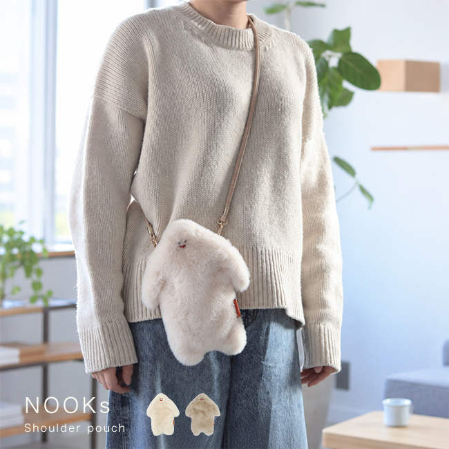 NOOKs ヌークス YETI イエティショルダーポーチ[スマホポーチ ぬいぐるみ ポーチ 小物入れ スマホショルダー ショルダーバッグ ポシェット ミニショルダー ミニバッグ ボアバッグ マスコット 雪男 UMA 未確認生物 もこもこ] 即納