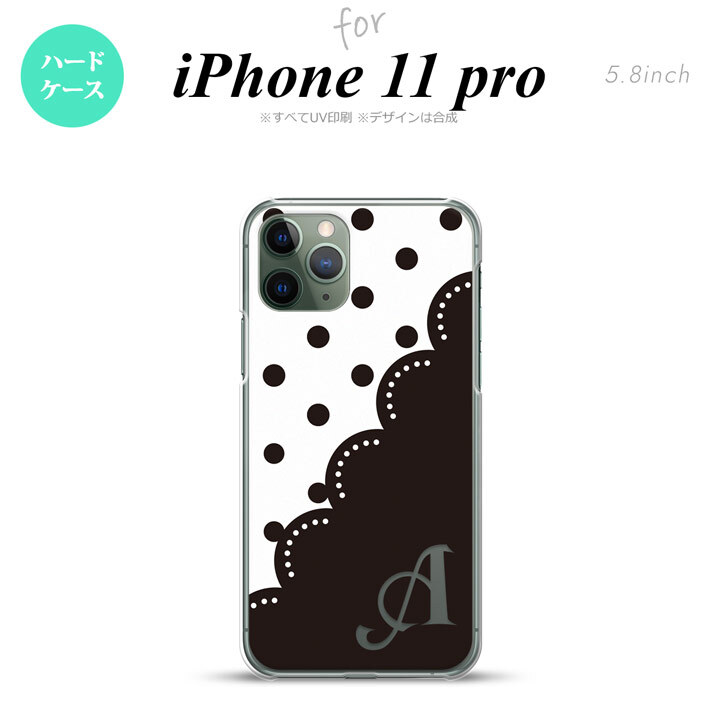 iPhone11Pro iPhone11 Pro スマホケース ハードケース ドット レース A 黒 +アルファベット メンズ レディース nk-i11p-344i