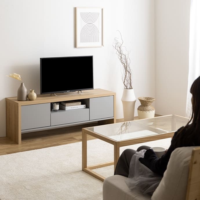 テレビ台 テレビボード ローボード TVボード ラック 棚 AVボード 55インチ 130cm 50型 32V グレー 40 引き出し収納 ロータイプ 大型 スリム 薄型 コンパクト 幅130 一人暮らし ワンルーム 新生活
