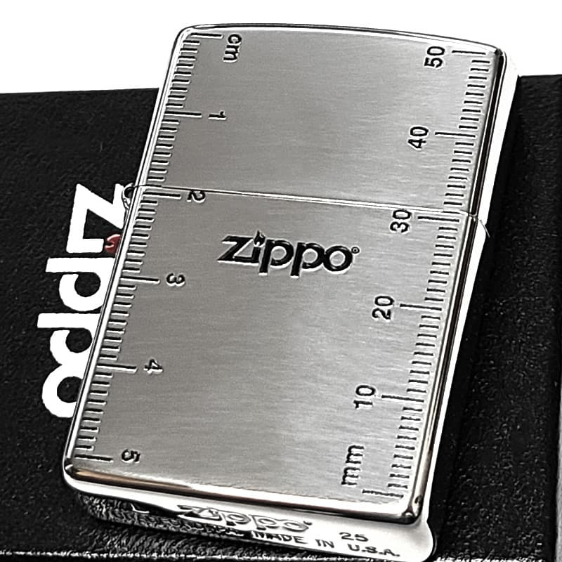 ZIPPO ライター シルバー 定規 アンティークニッケル 古美仕上げ 銀 ジッポ ロゴ おしゃれ かっこいい メンズ ギフト プレゼント