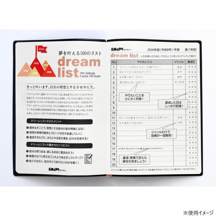 石原出版社 石原5年ダイアリー 2026年 2030年 B6判 ネイビーブルー 手帳 日記帳 5年日記 ビジネス 備忘録 収支管理 耐久紙 コンパクト ライフログ