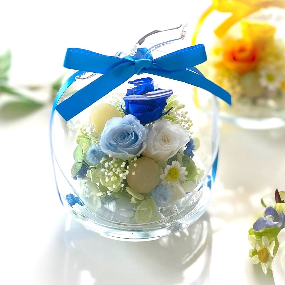  誕生日 プリザーブドフラワー ガラスドーム りんご 可愛い 女性 男性 結婚祝い 出産祝い 母の日 敬老の日 お供え お見舞い インテリア 送別  開店開業祝い ホワイトデー 記念日
