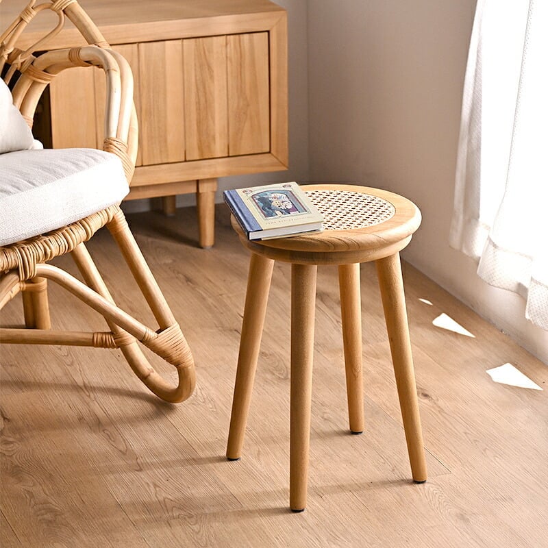 ダイニング家具 スツール ラタン ラタンスツール 籐椅子 チェア 木製 スペース チーク 無垢材 ラタンチェア カゴメ編み 軽い おしゃれ モダン バリ リビング 玄関 ダイニングチェア 椅子 北欧 ジャパンディ ナチュラル シンプル
