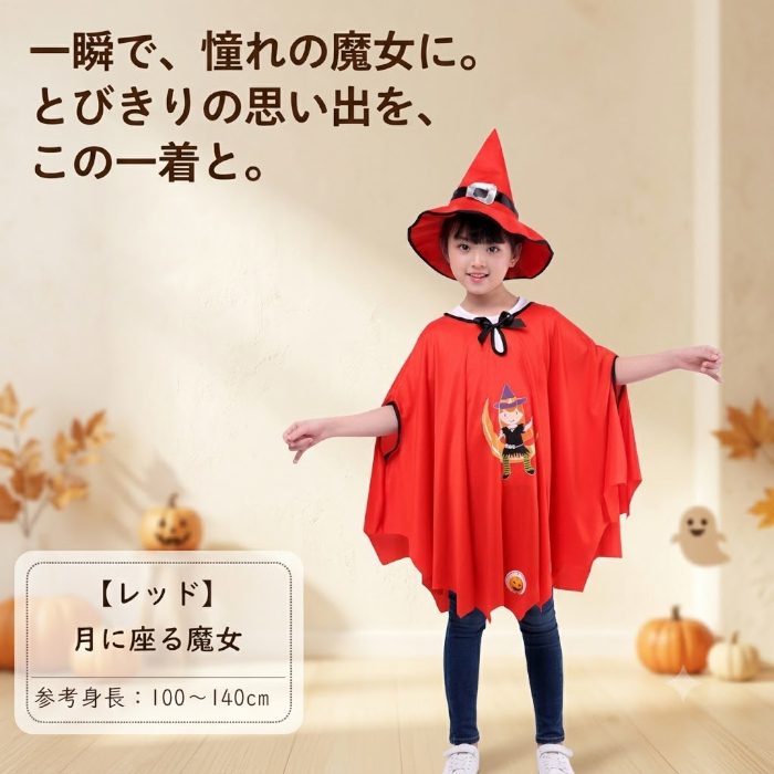 ハロウィン 衣装 子供 魔女 かぼちゃ 黒猫 コスプレ 仮装 キッズ 女の子 ケープ マント コスチューム パンプキン ウィッチ 魔法使い ハロウィンパーティー イベント